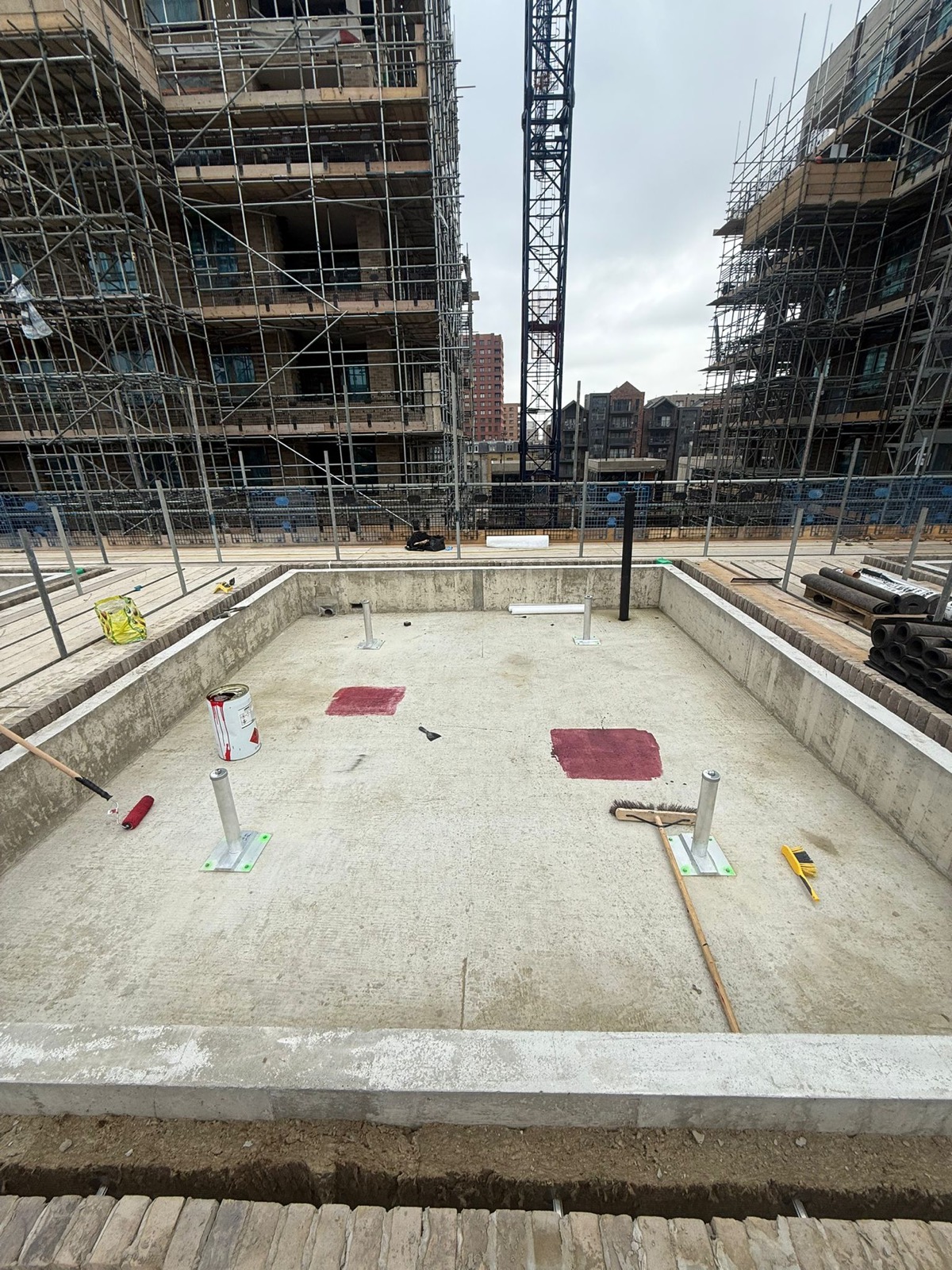 Before stage of waterproofing preparation work.